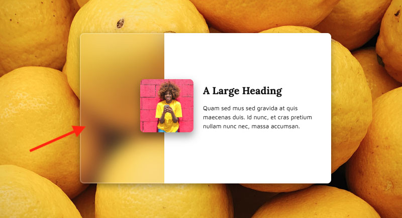 An example of Webflow's 'frosted glass' effect in use.