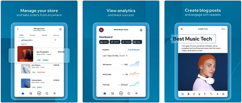 The 'Wix Owner' mobile app.
