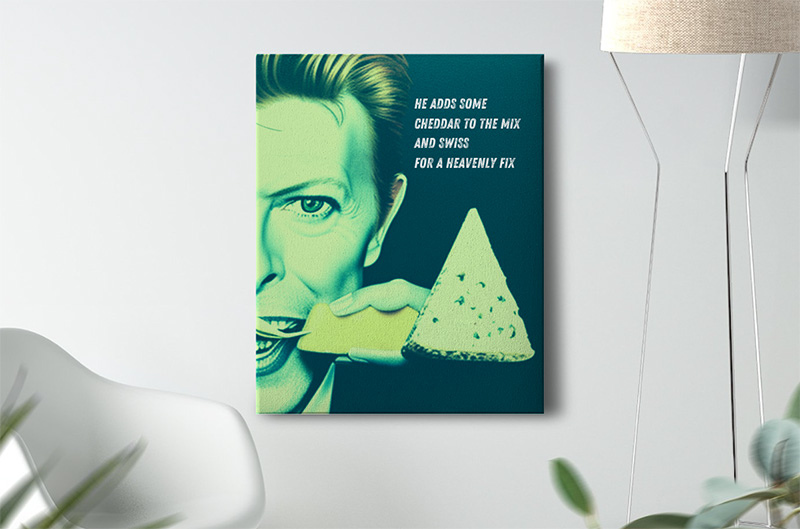 A mockup of a canvas print generated by Canva