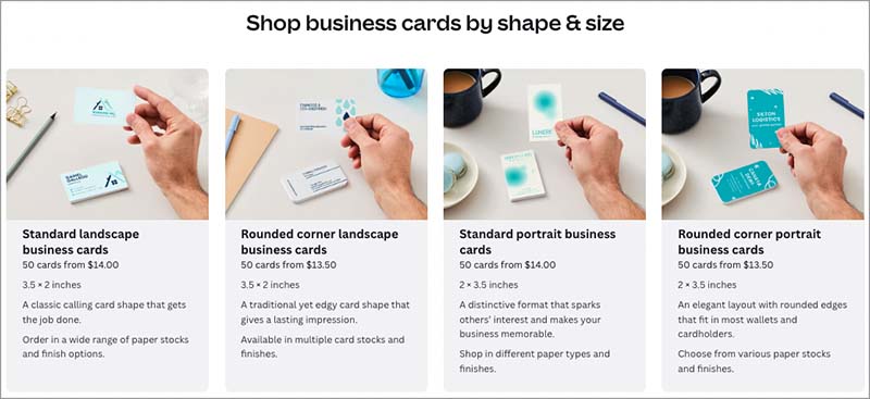 Canva business card printing prices.