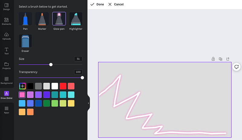 Drawing in Canva