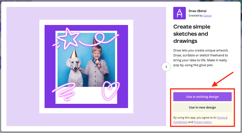 Installing the 'Draw' app