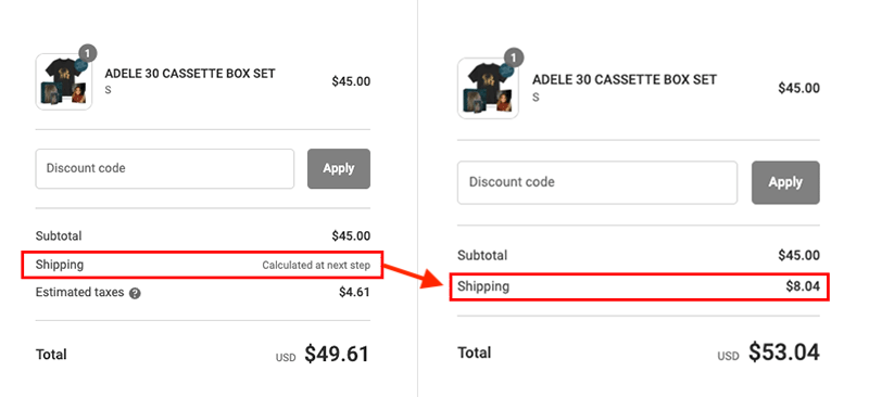 Calculated real-time carrier shipping in Shopify.