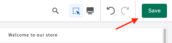 Saving store changes in Shopify.