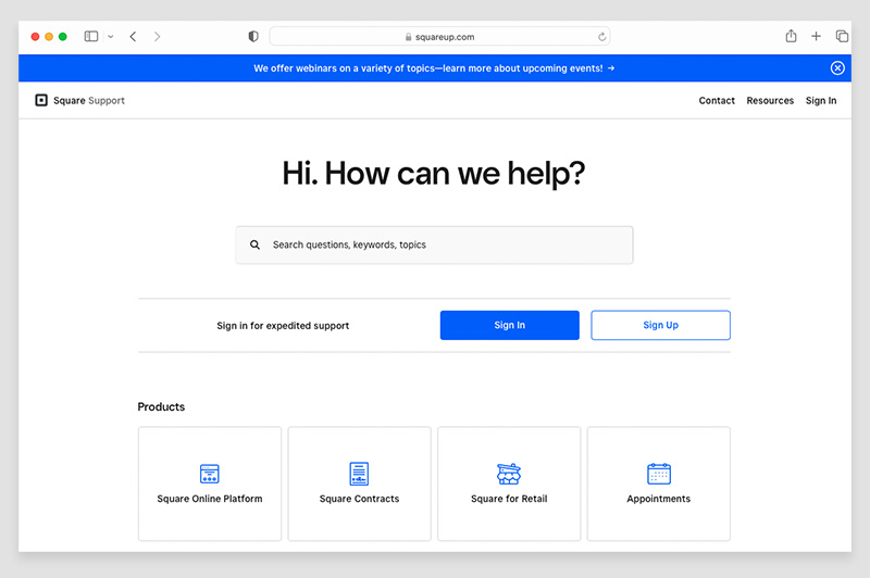 Square's help center.