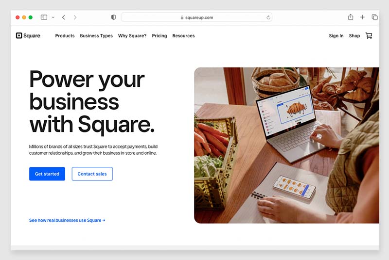 Square home page.