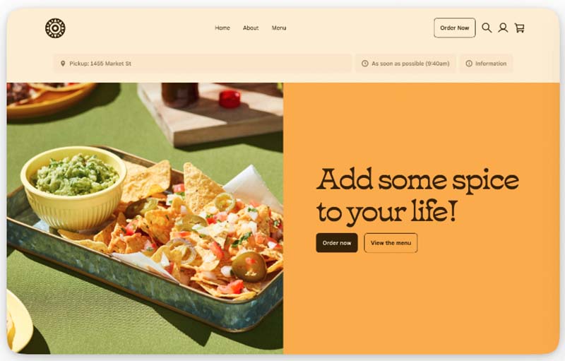 The Square template. In a Shopify vs Square comparison, it's worth noting that Shopify gives you a much wider range of themes to choose from — Square effectively limits you to just one.