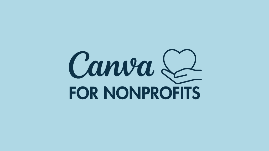 Canva for nonprofits (image of the Canva logo and a heart icon)