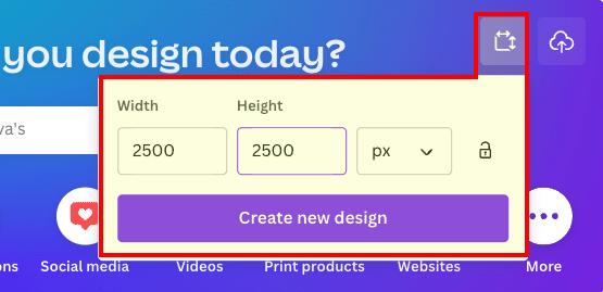 Creating a custom design in Canva's dashboard.