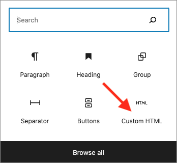 The Custom HTML block in WordPress
