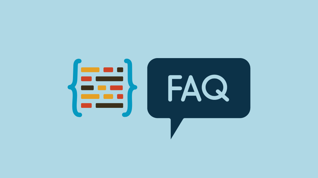 How to add FAQ schema to a website (graphic containing some code and the words FAQ in a speech bubble)