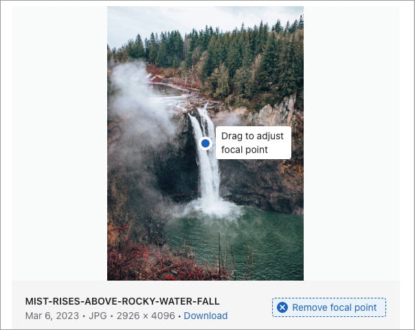 Setting a focal point on an image in Shopify.