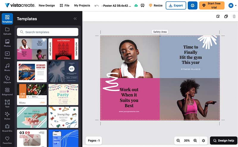The VistaCreate designer.