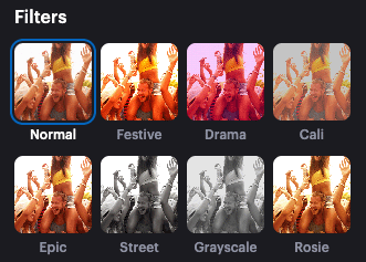 Photo filters in VistaCreate.