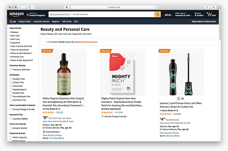 Amazon website