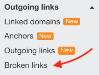 Ahrefs' 'broken links' tool