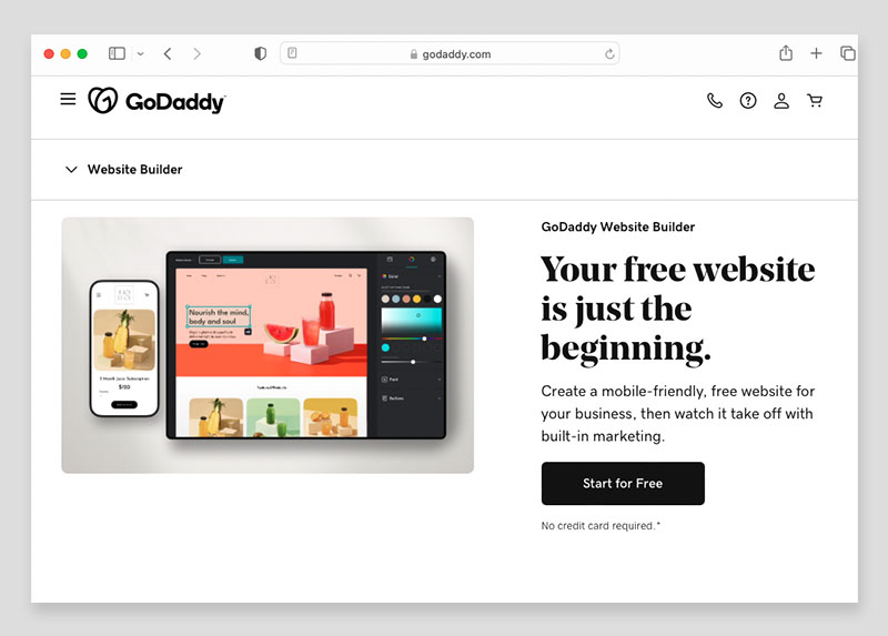 GoDaddy's 'Website Builder' product.