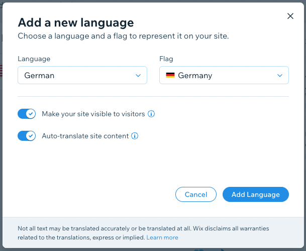 Wix Multilingual.