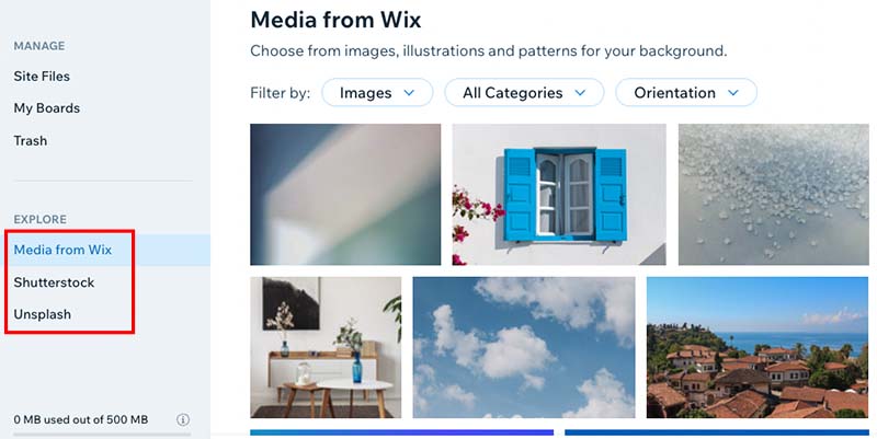 When it comes to stock photography in Wix vs GoDaddy, Wix is the hands-down winner, offering much more of it to users.