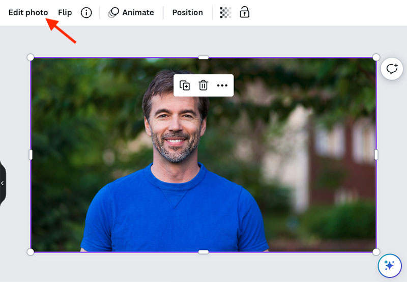 Accessing the 'Edit photo' options
