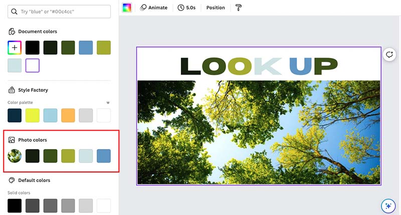 Canva's 'Photo Colors' feature