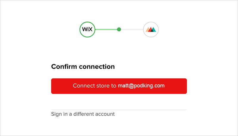 Confirming your Wix connection in Printful,