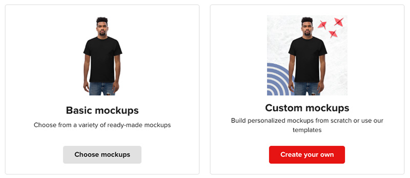 Custom mockups in Printful