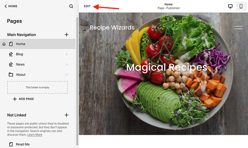 Clicking on the 'edit' button to edit logo.