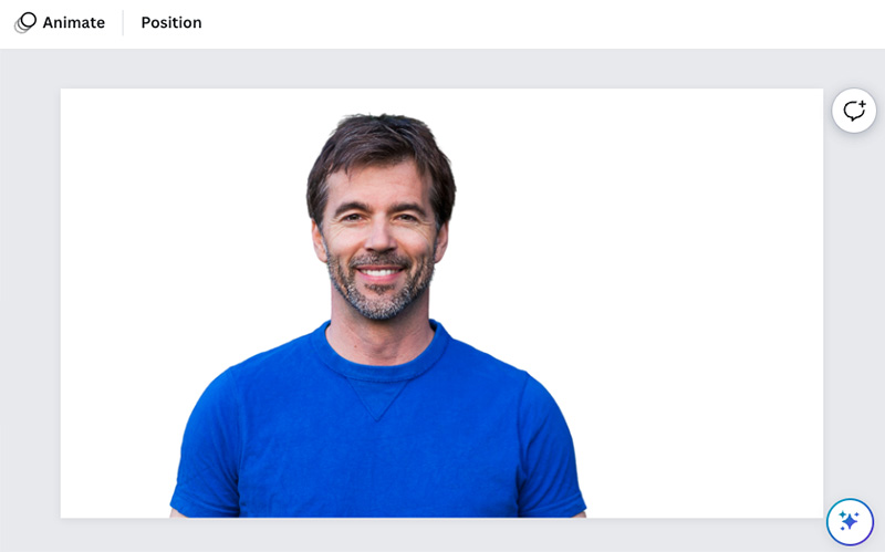 An image with its background removed in Canva.