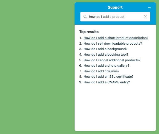 Getting contextual help in Jimdo