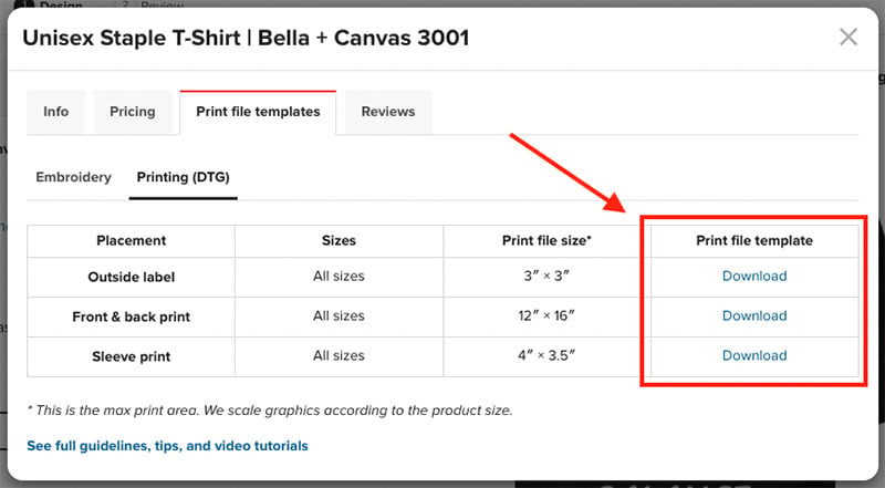 Print file guidelines