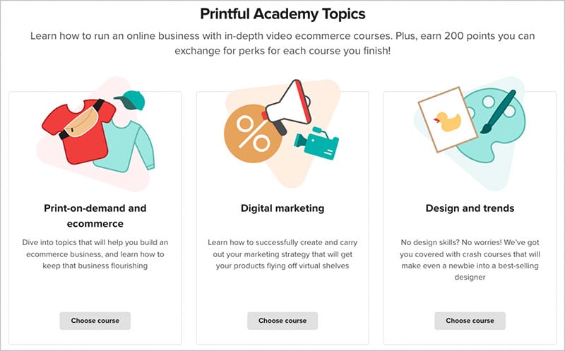 Printful Academy courses
