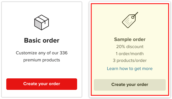 Ordering samples in Printful.