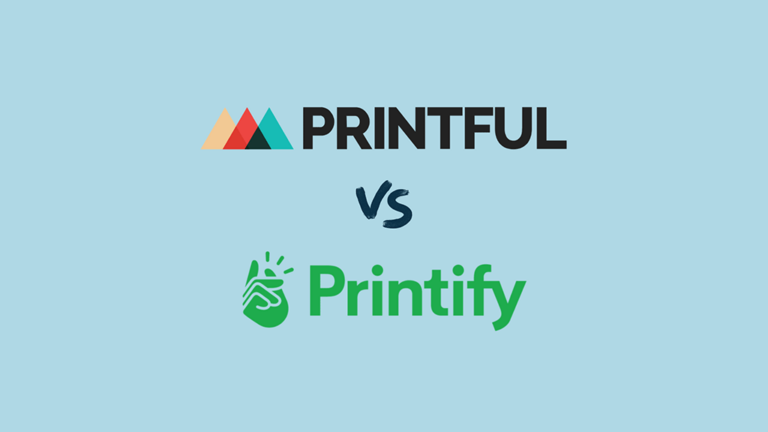 Printful vs Printify (images of the two logos side by side).
