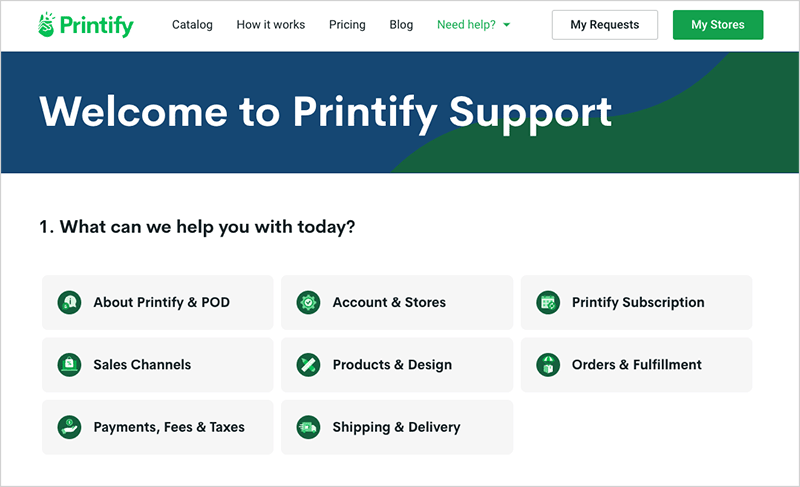 Contacting Printify customer support