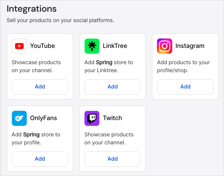 Spring integrations.