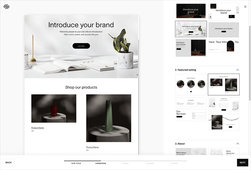 The new Squarespace Blueprint feature