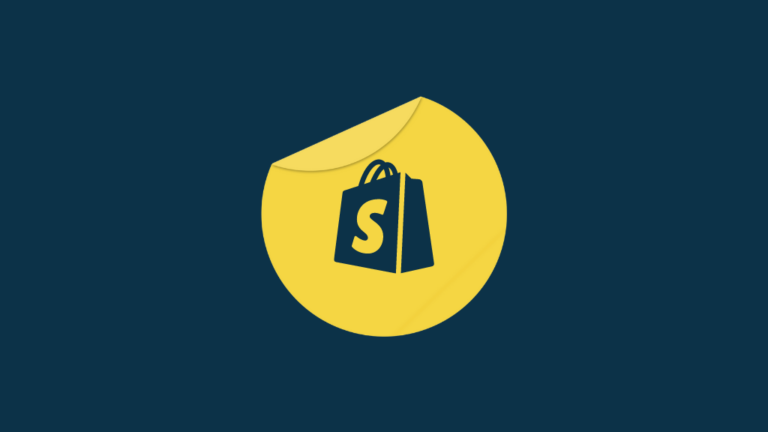 'Start Shopify trial' graphic (image of the Shopify logo on a pricing sticker).