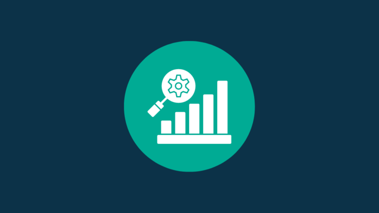 The due diligence process - graphic of a chart and a magnifying glass.