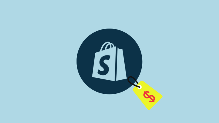 'Sell Shopify Store' graphic - image of the Shopify logo and a price tag