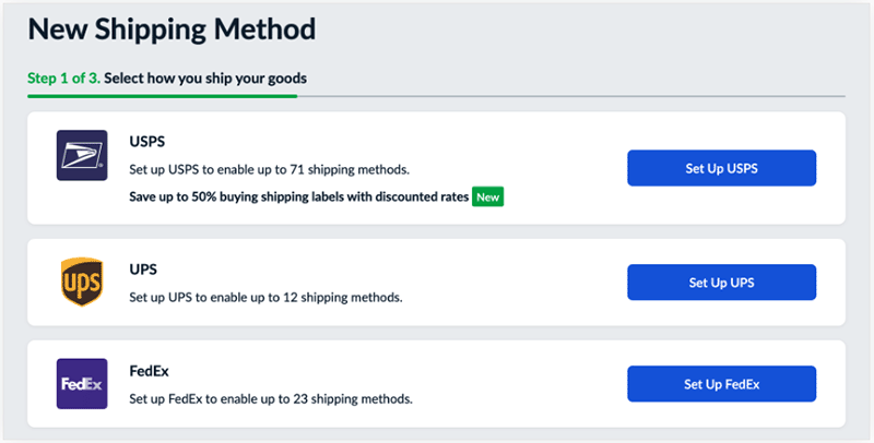 Setting up shipping methods in Ecwid