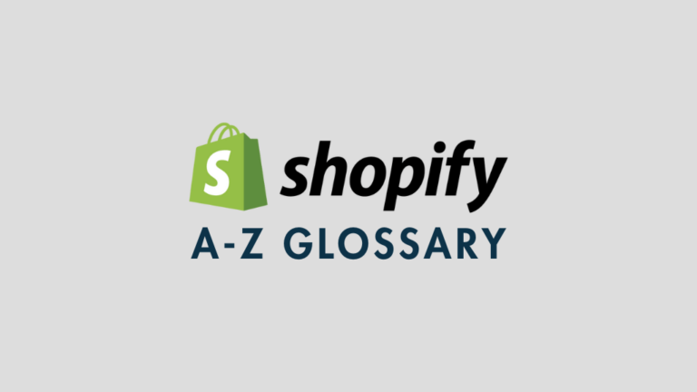 Shopify glossary (the Shopify logo accompanied by an 'A-Z glossary' label)