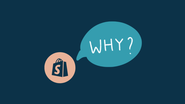 Image of the Shopify logo with a 'Why' speech bubble.