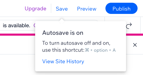 Wix's autosave feature.
