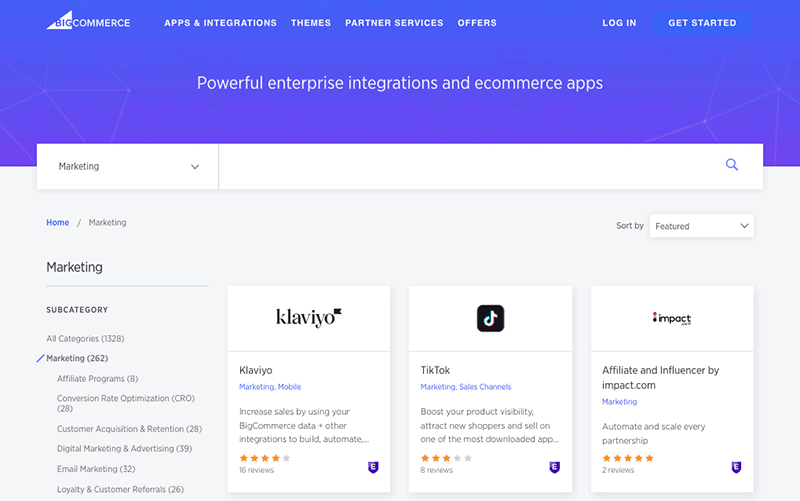 The BigCommerce 'Ecommerce Apps Marketplace'