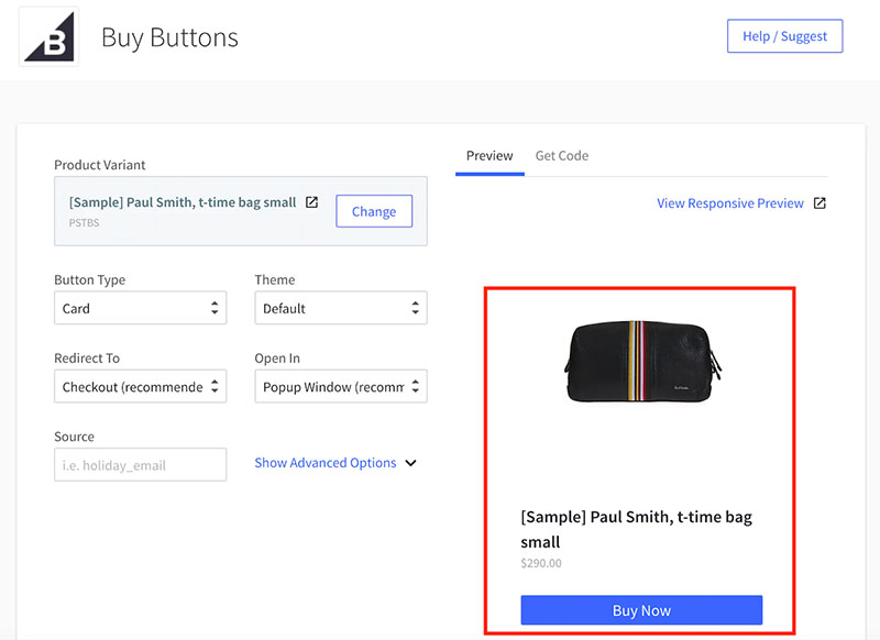 Configuring a 'Buy Button' in BigCommerce