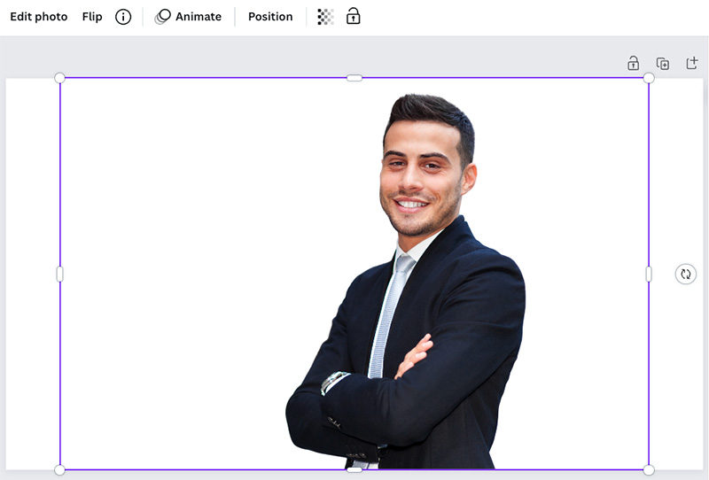 Canva's background removal tool.