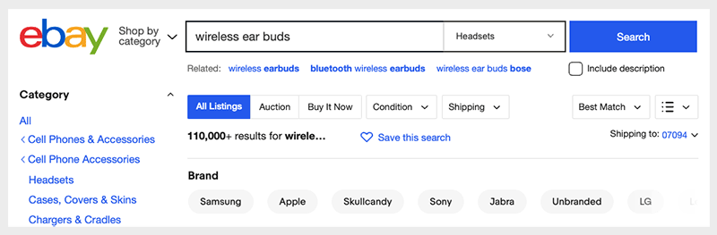 eBay search results.