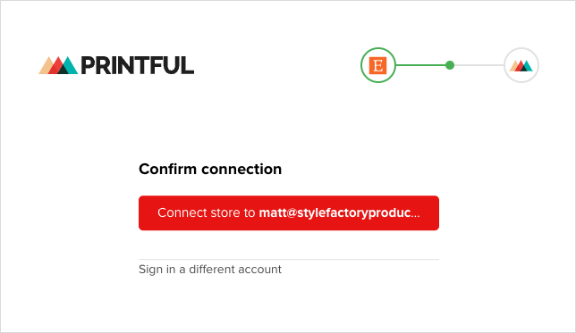 Confirming your Etsy connection with Printful.