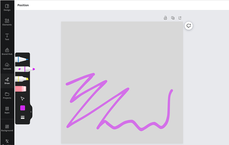 Using Canva's drawing tool (with the marker pen)